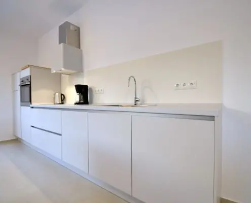 White minimal kitchen with a